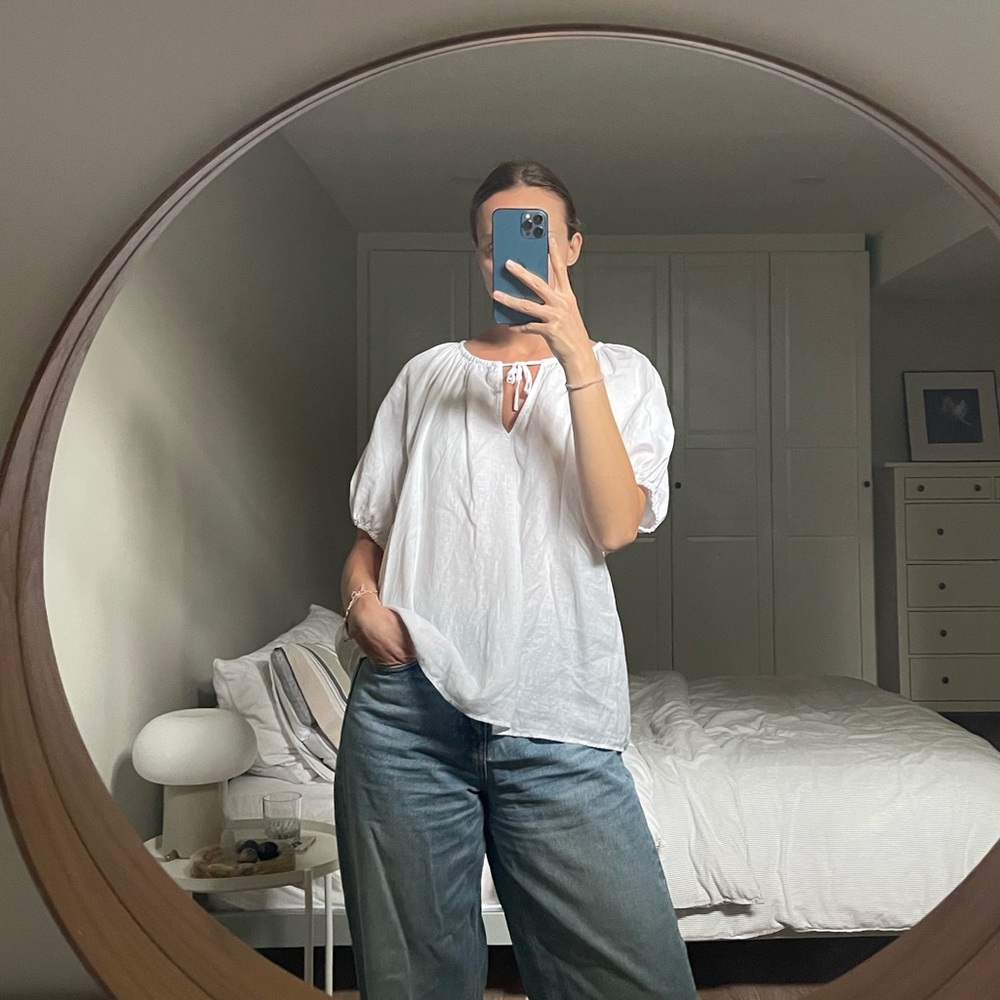 Aritzia Wilfred Dickinson Blouse White Linen L